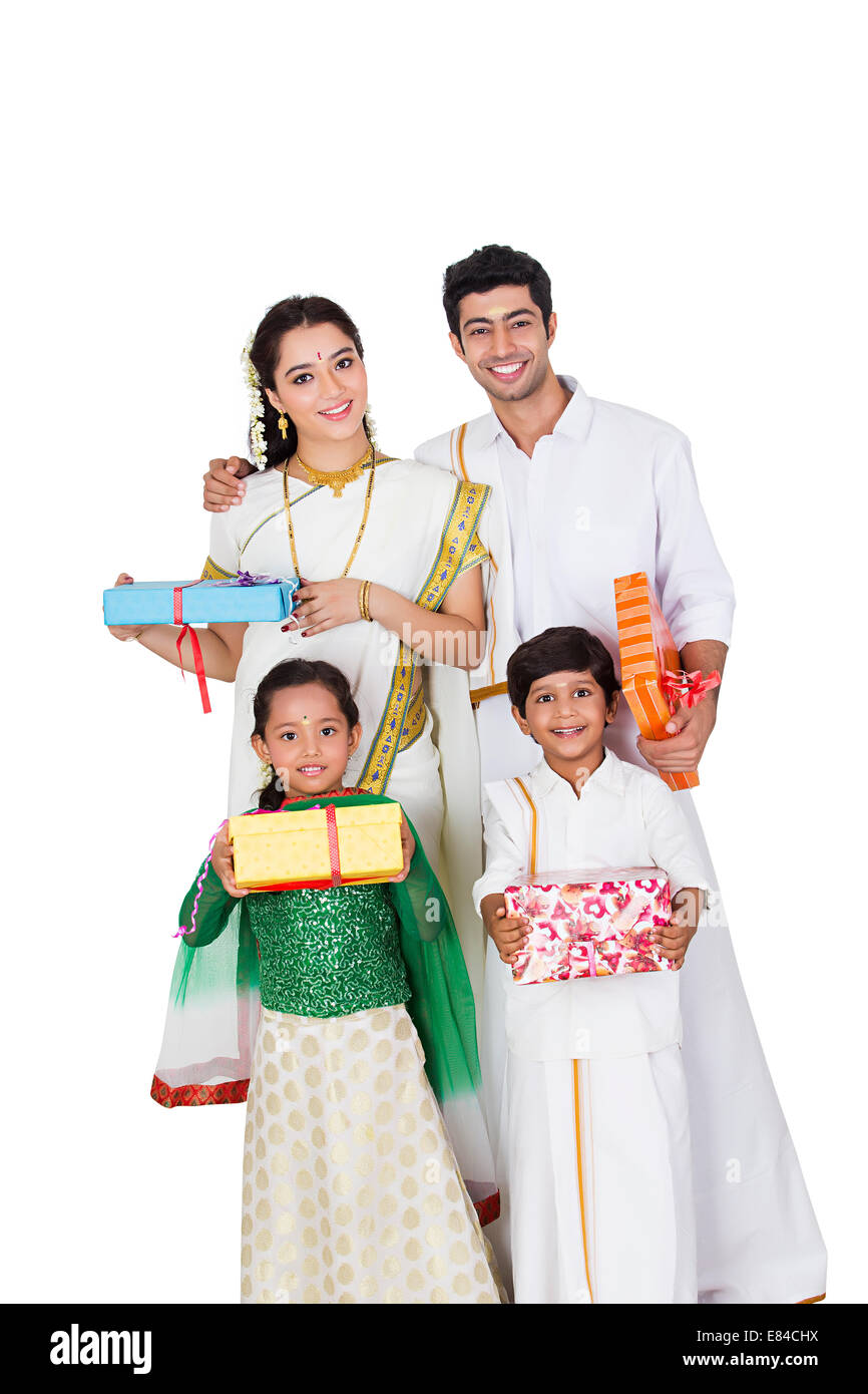 South Indian family diwali gift Stock Photo