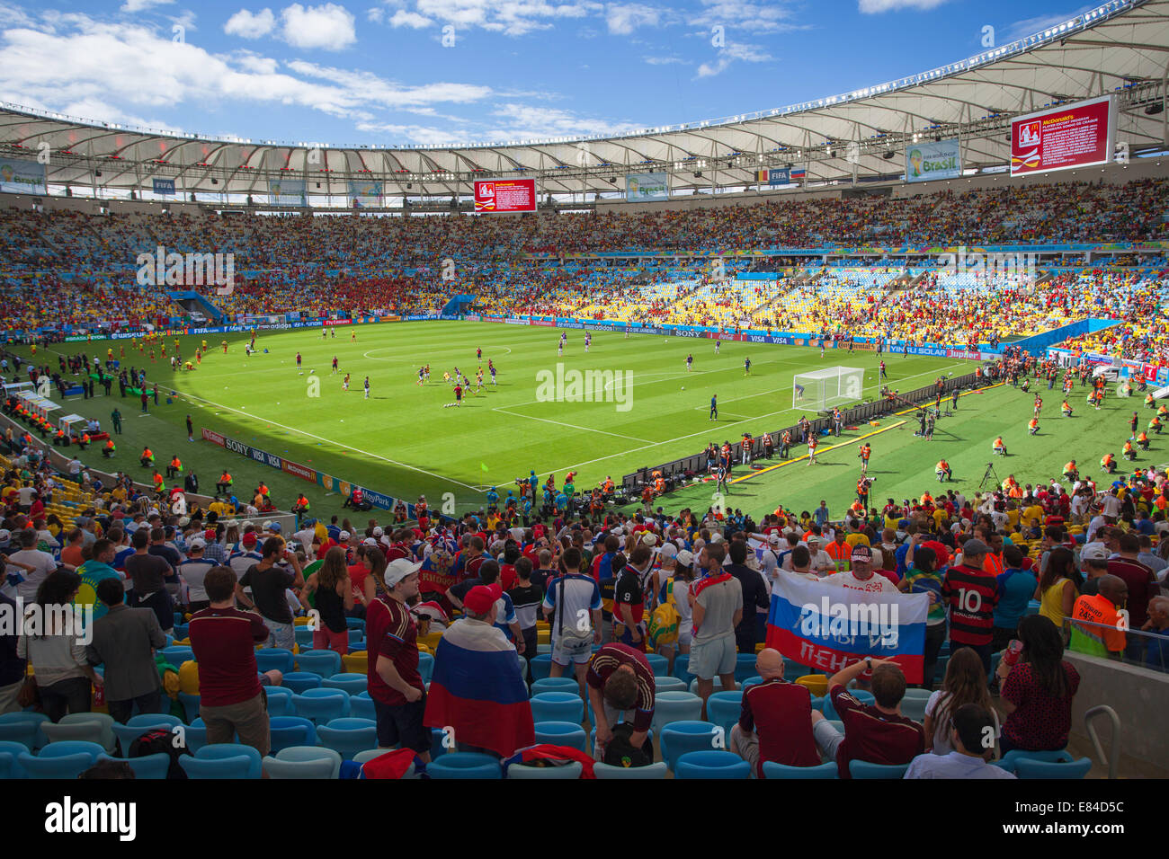 World Cup football match at Maracana stadium, Rio de Janeiro, Brazil Stock Photo