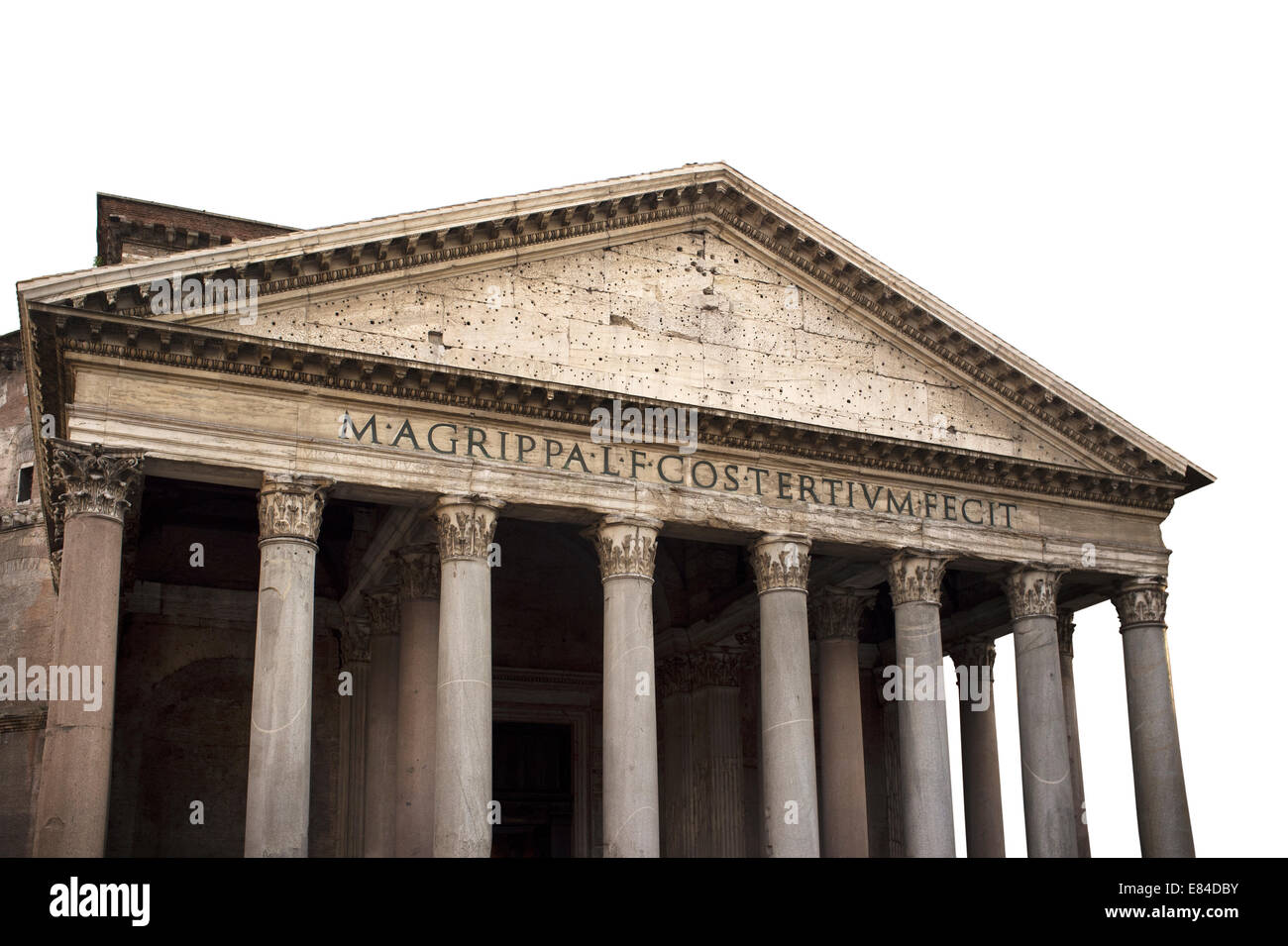 The Pantheon is a building in Rome, Italy, commissioned by Marcus Agrippa during the reign of Augustus (27 BC - 14 AD) and rebui Stock Photo