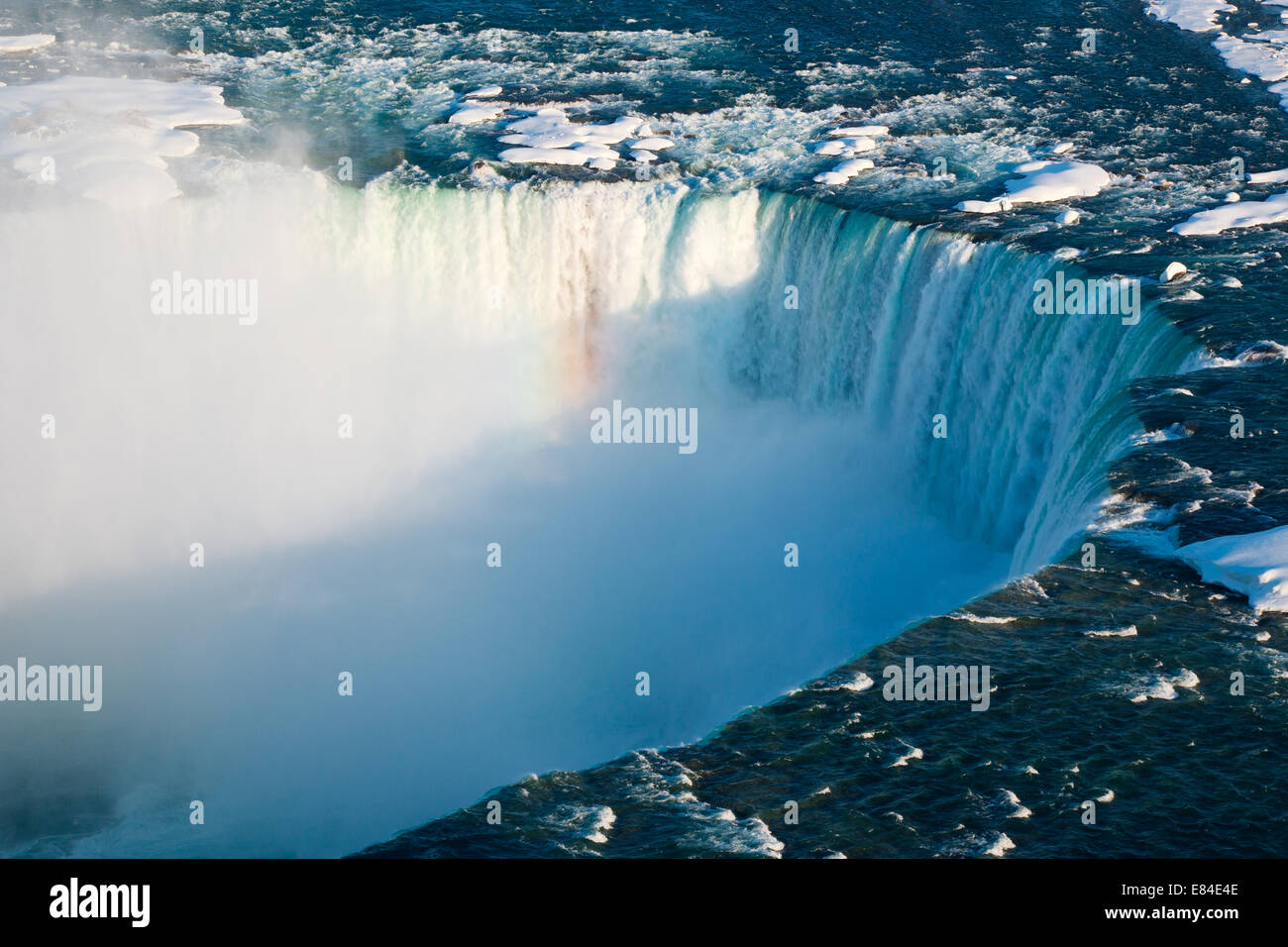 Niagara Falls Winter Horseshoe Falls Stock Photo