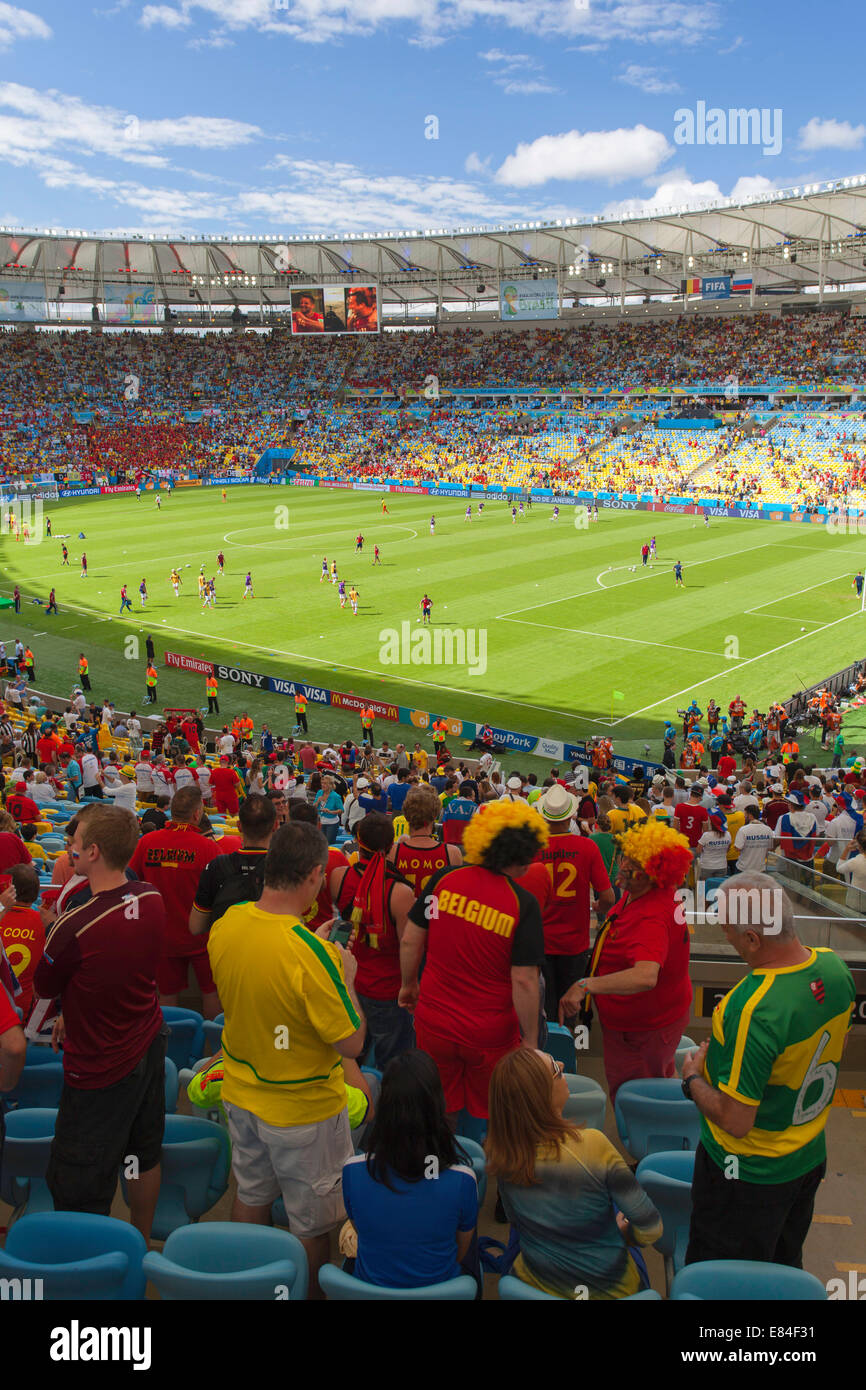 World Cup football match at Maracana stadium, Rio de Janeiro, Brazil Stock Photo
