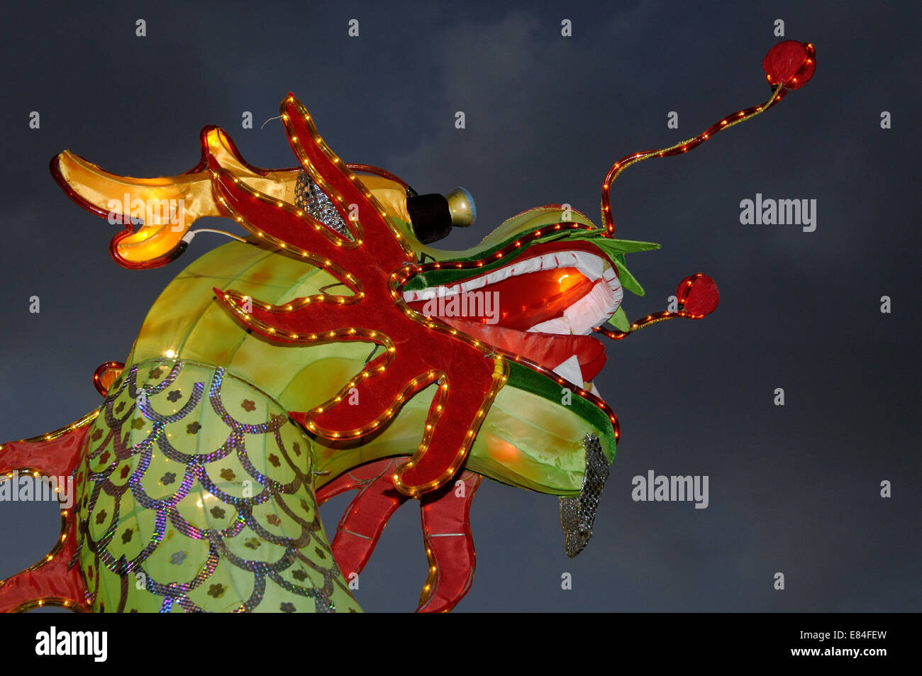 Paper Dragon decoration during Chinese new year celebrations Stock Photo
