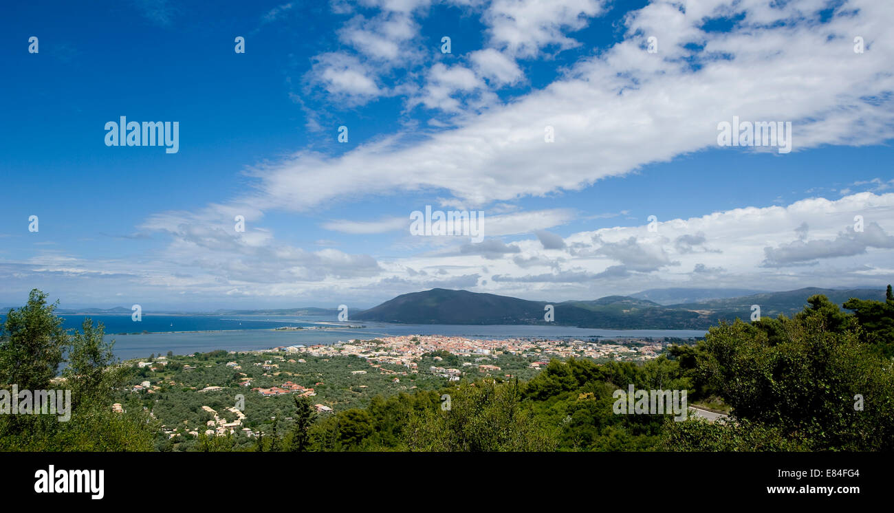 Panorama of the island of Lefkas in Greece Stock Photo