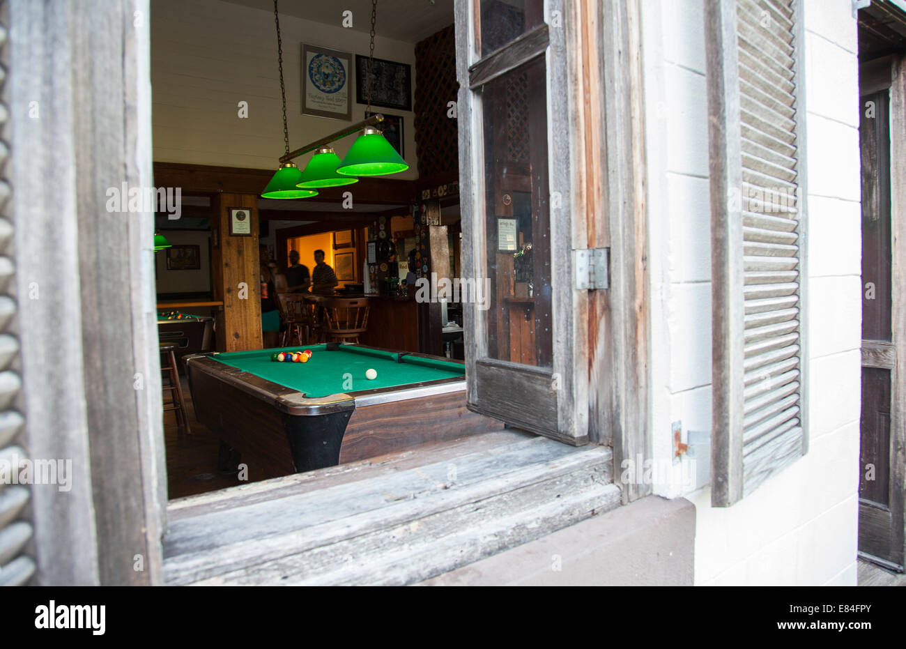 pool table in billiard hall bar in Key West the Florida Keys Stock
