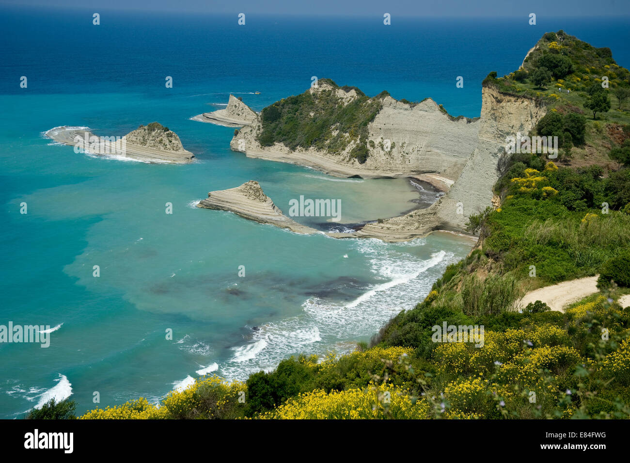 Cape Drastis in the northwest on the island of Corfu in Greece Stock Photo
