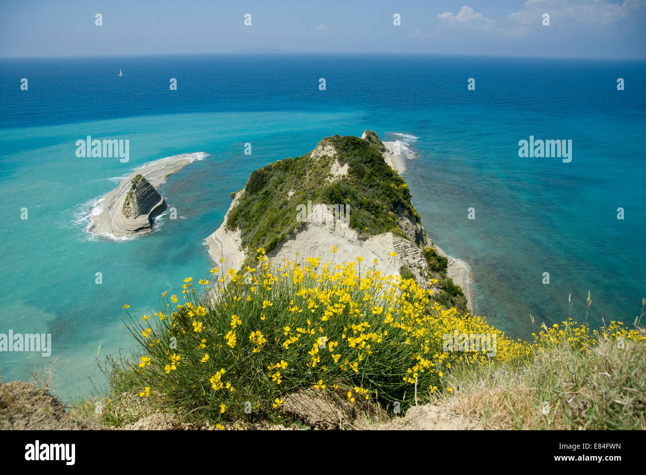 Cape Drastis in the northwest on the island of Corfu in Greece Stock Photo