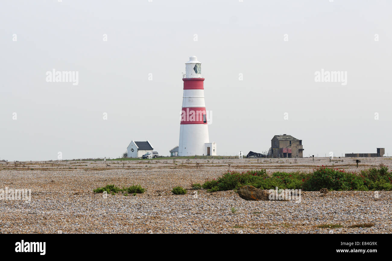 Lighthouse at Orford Ness on the Suffolk Coast in England Stock Photo