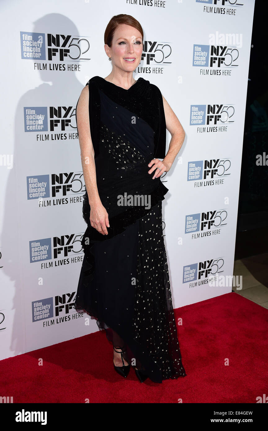 Julianne Moore arrives for the "Maps To The Stars" premiere during the 52nd New York Film Festival. Stock Photo