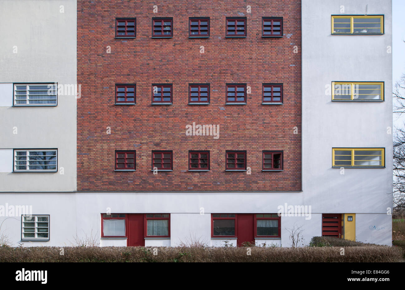 Berlin, Germany, residential complex on Esch ditch in Bauhaus style by