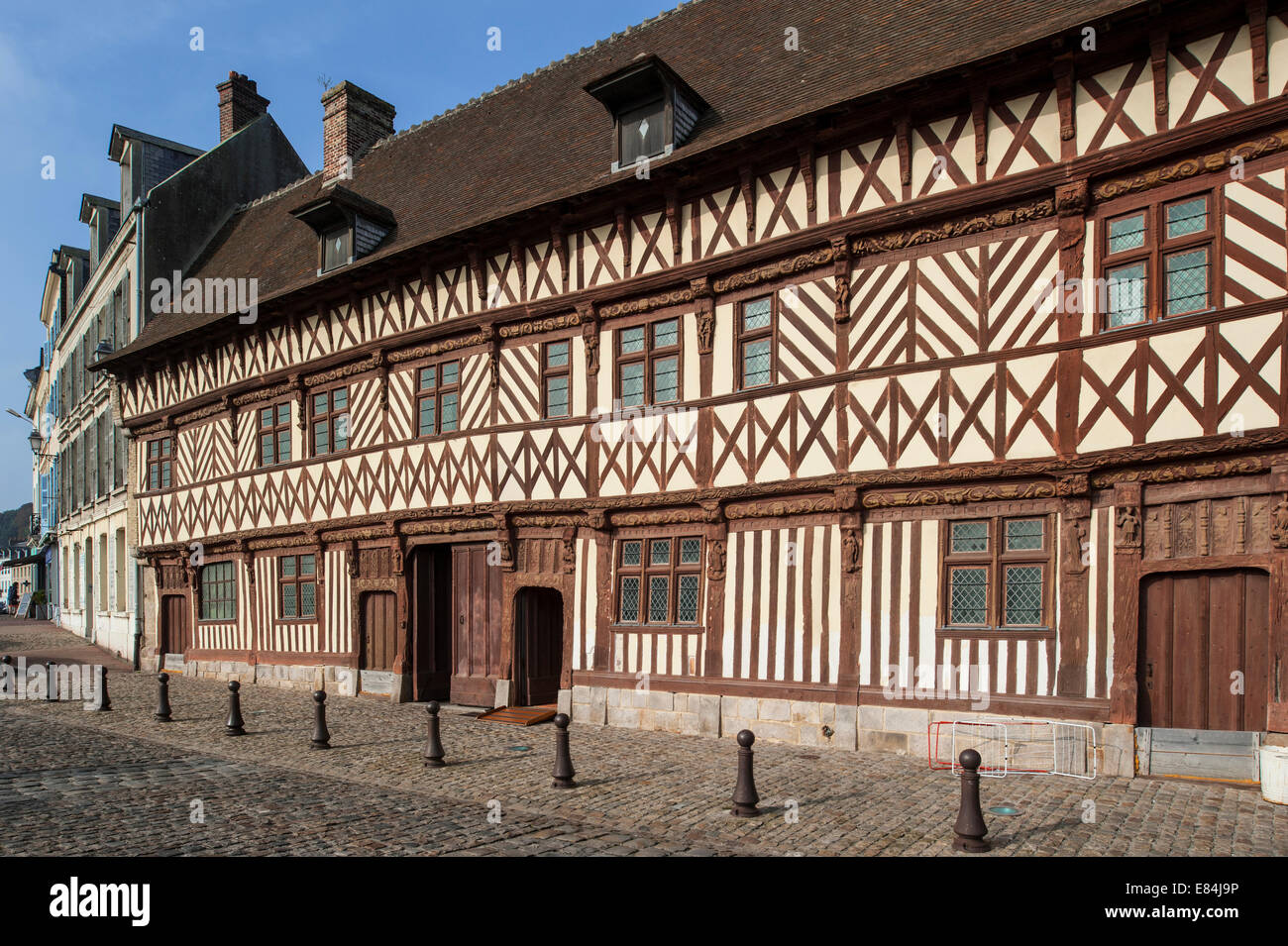 The 16th century half-timbered house called Henry IV at Saint-Valery-en-Caux, Upper Normandy, France Stock Photo