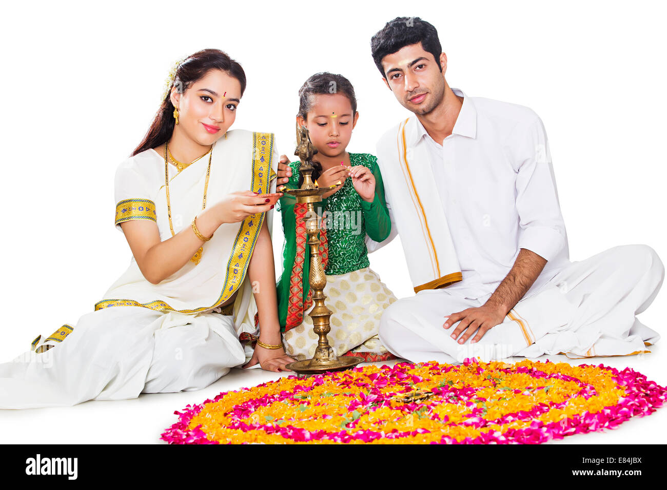 South Indian Diwali Festival Pooja Stock Photo