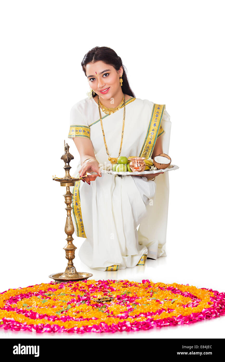 South Indian Diwali Festival Pooja Stock Photo