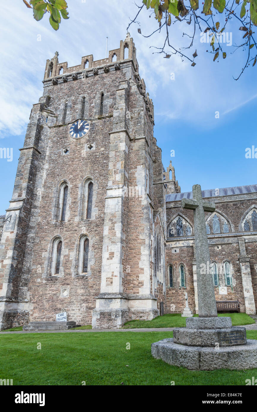 Church of St Mary in Ottery St Mary, Devon, dates from the 13th century and is thought of as a miniature Exeter cathedral. Stock Photo