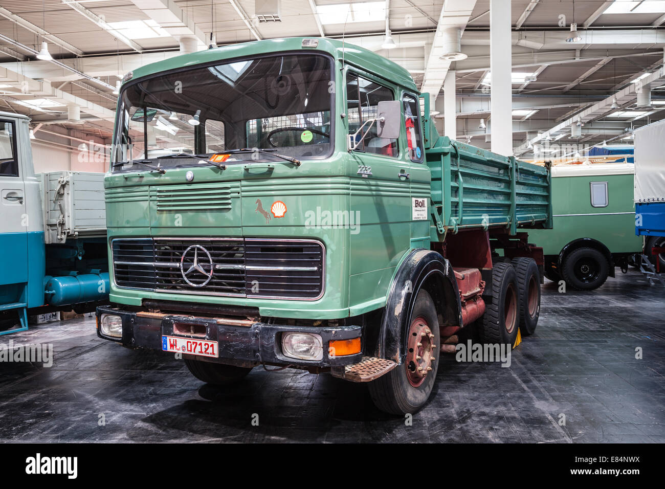 Historic  Mercedes-Benz LKP 2232 at the 65th IAA Commercial Vehicles Fair 2014 in Hannover, Germany Stock Photo