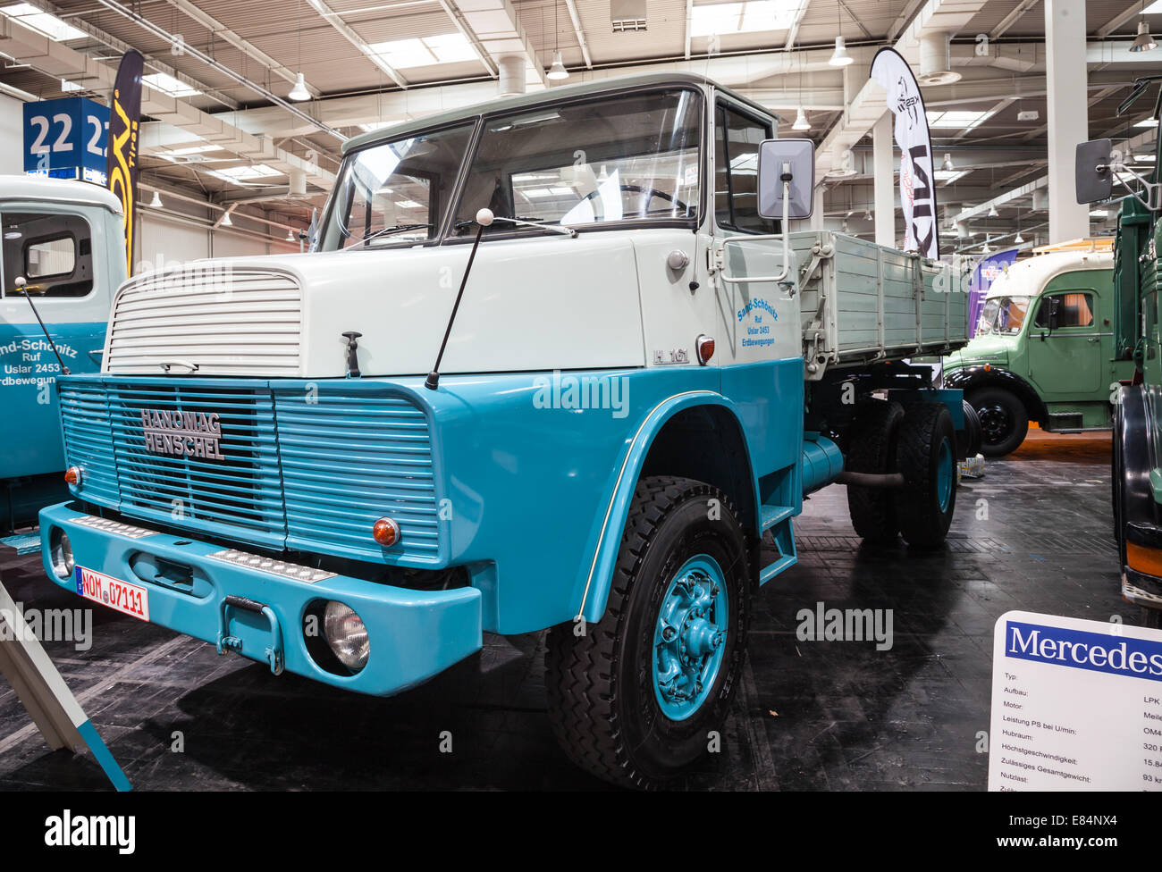Historic HANOMAG HENSCHEL truck H 161 from 1971 at the 65th IAA Commercial Vehicles Fair 2014 in Hannover, Germany Stock Photo