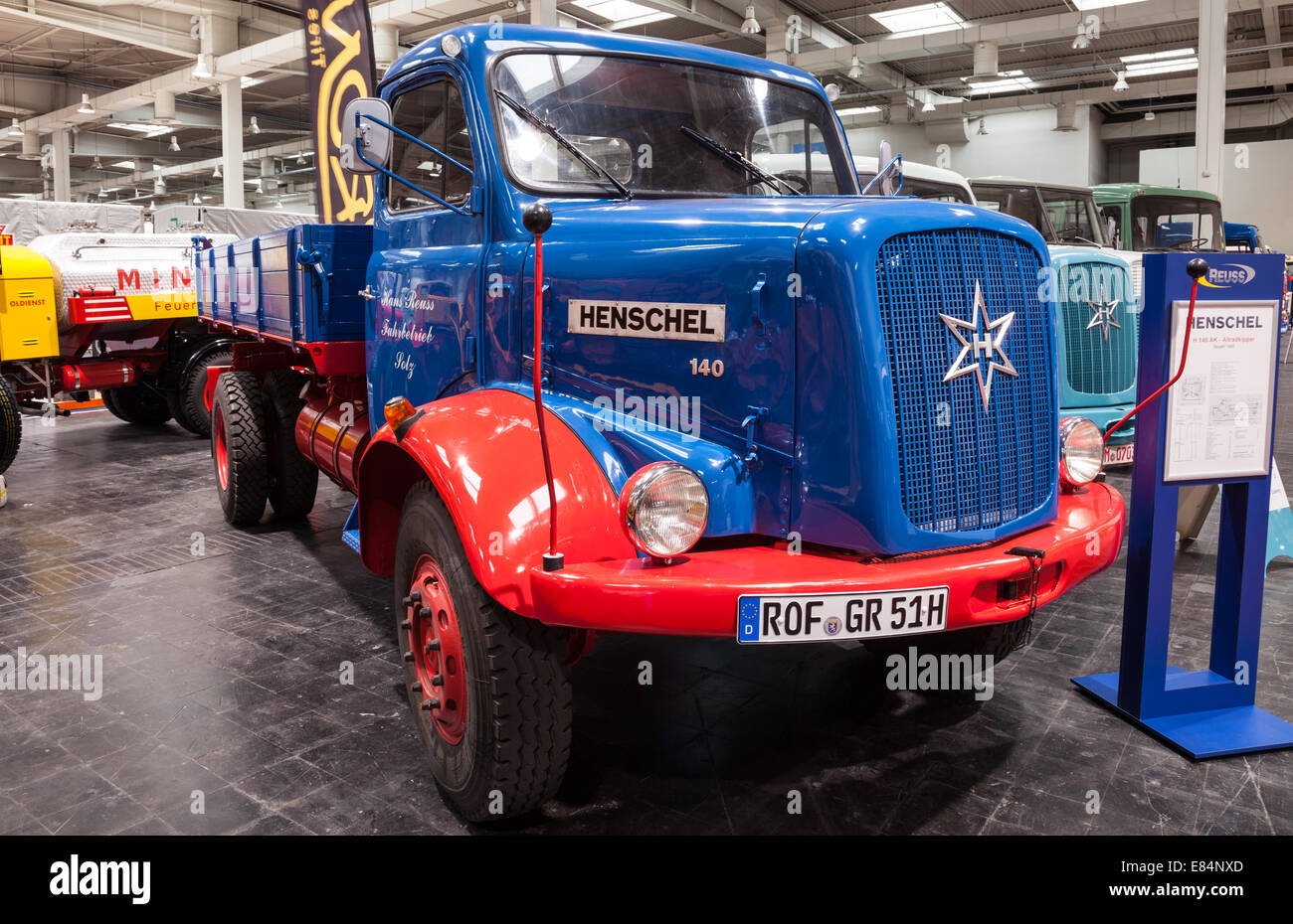 Historic HANOMAG HENSCHEL 140 truck  from 1960 at the 65th IAA Commercial Vehicles Fair 2014 in Hannover, Germany Stock Photo