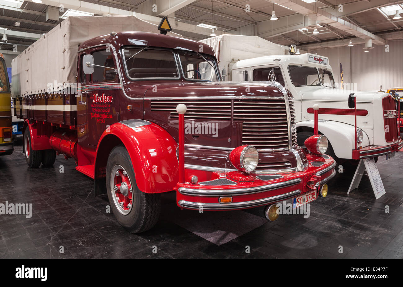 Historic KRUPP TITAN SWL 80 truck from 1952 at the 65th IAA Commercial Vehicles Fair 2014 in Hannover, Germany Stock Photo