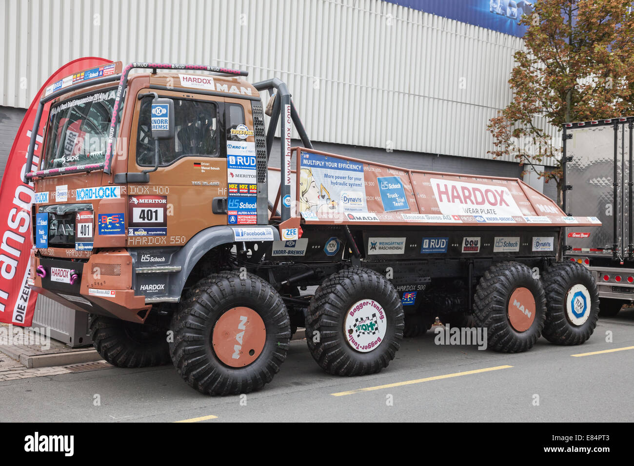MAN TGS rally race truck at the 65th IAA Commercial Vehicles Fair 2014 in Hannover, Germany Stock Photo