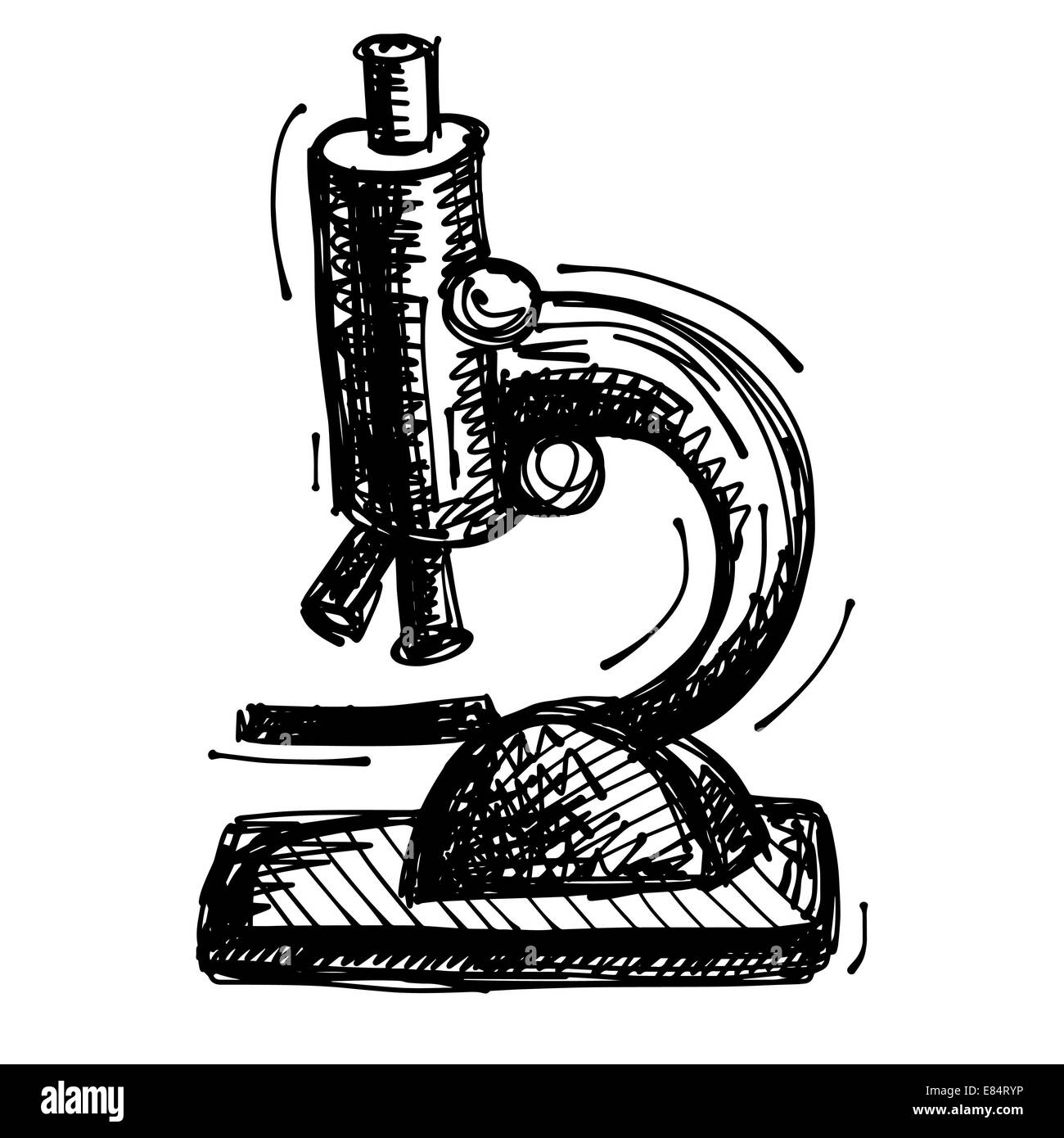 black sketch drawing of microscope Stock Photo - Alamy