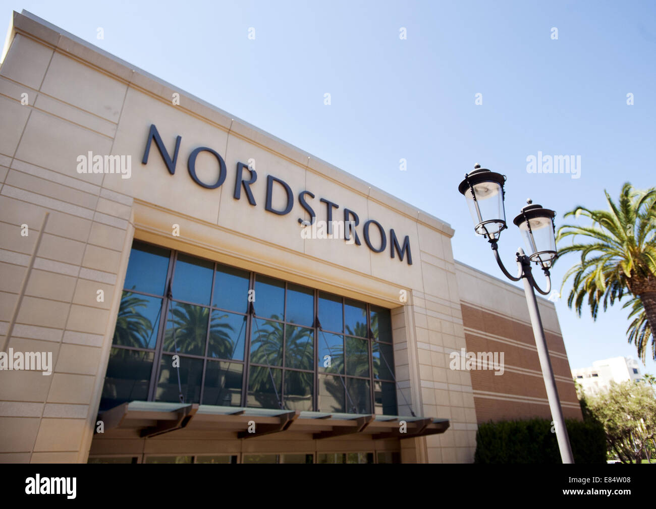 Sept. 10, 2014 - Newport Beach, California, U.S - High end Seattle based fashion retailer, Nordstrom, with about 270 stores nationwide, began as a shoe retailer before offering exclusive men's and women's wear.  Nordtrom is publicly traded company on the New York Stock Exchange under the trading sign, JWN.  Fashion Island in Newport Beach features a full range of quality retailers including Blommingdales, Neiman Marcus, Saks 5th Avenue, Macy's and several others. (Credit Image: © David Bro/ZUMA Wire) Stock Photo