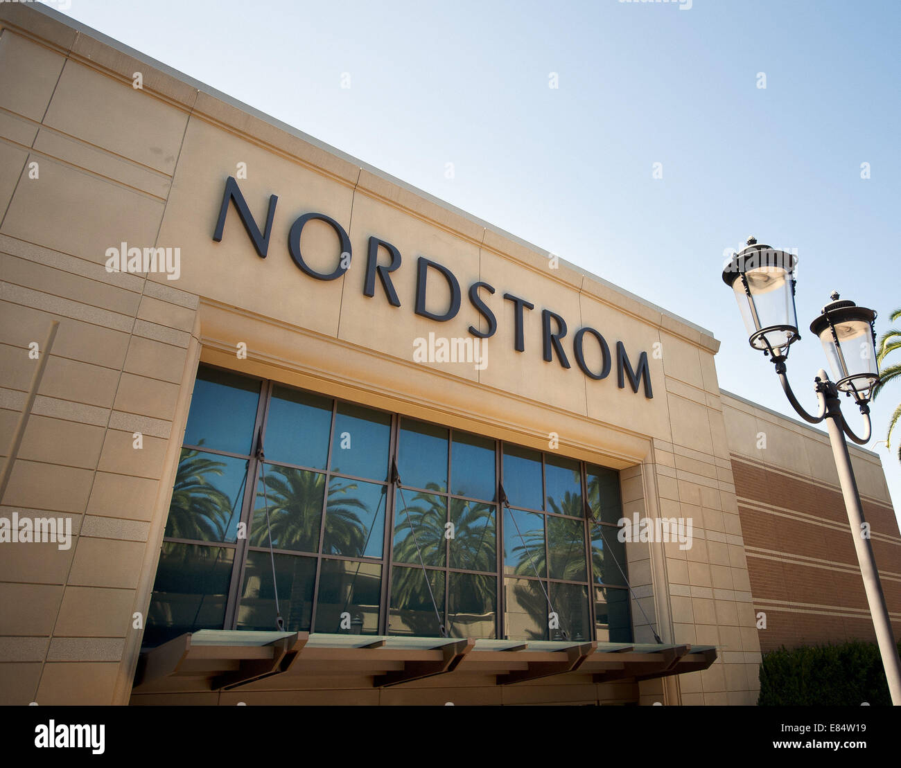 Sept. 10, 2014 - Newport Beach, California, U.S - High end Seattle based fashion retailer, Nordstrom, with about 270 stores nationwide, began as a shoe retailer before offering exclusive men's and women's wear.  Nordtrom is publicly traded company on the New York Stock Exchange under the trading sign, JWN.  Fashion Island in Newport Beach features a full range of quality retailers including Blommingdales, Neiman Marcus, Saks 5th Avenue, Macy's and several others. (Credit Image: © David Bro/ZUMA Wire) Stock Photo