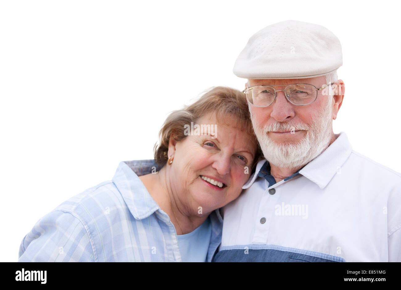 Happy Senior Couple Isolated on a White Background Stock Photo - Alamy