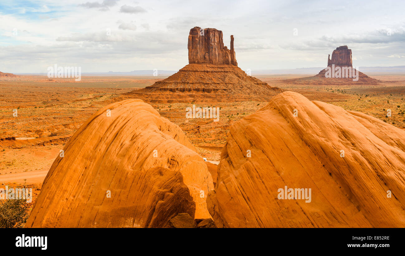 Mitten Buttes, Monument Valley, Navajo Tribal Park, Arizona Stock Photo