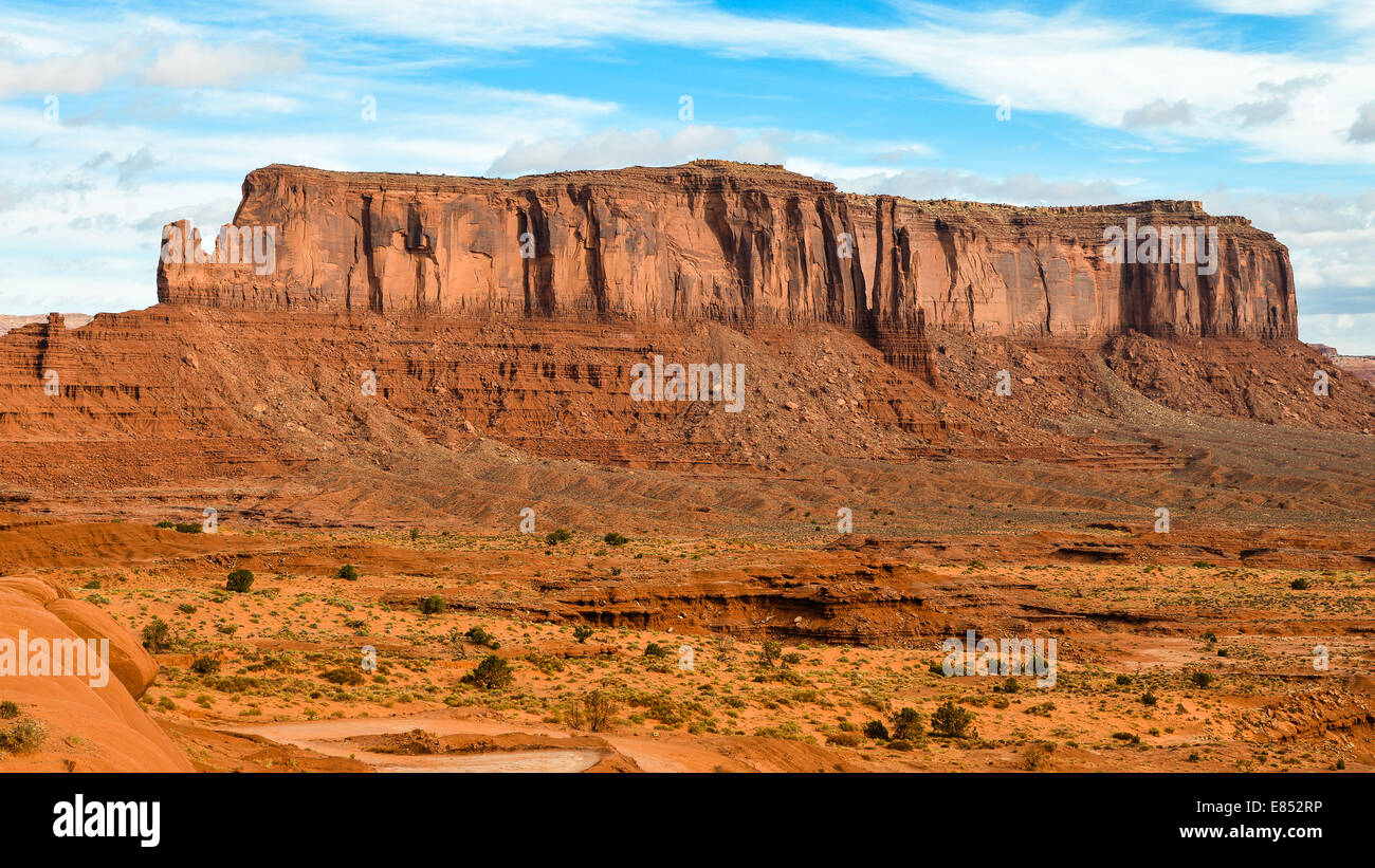 Sentinel Mesa, Monument Valley, Navajo Tribal Park Arizona Stock Photo