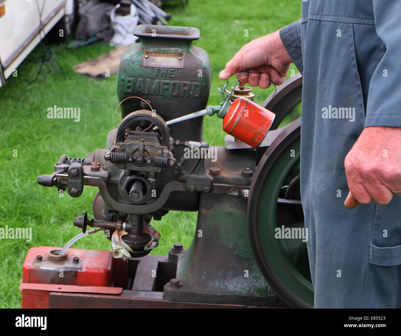 Model steam engines on show at rally in parkland Stock Photo Alamy