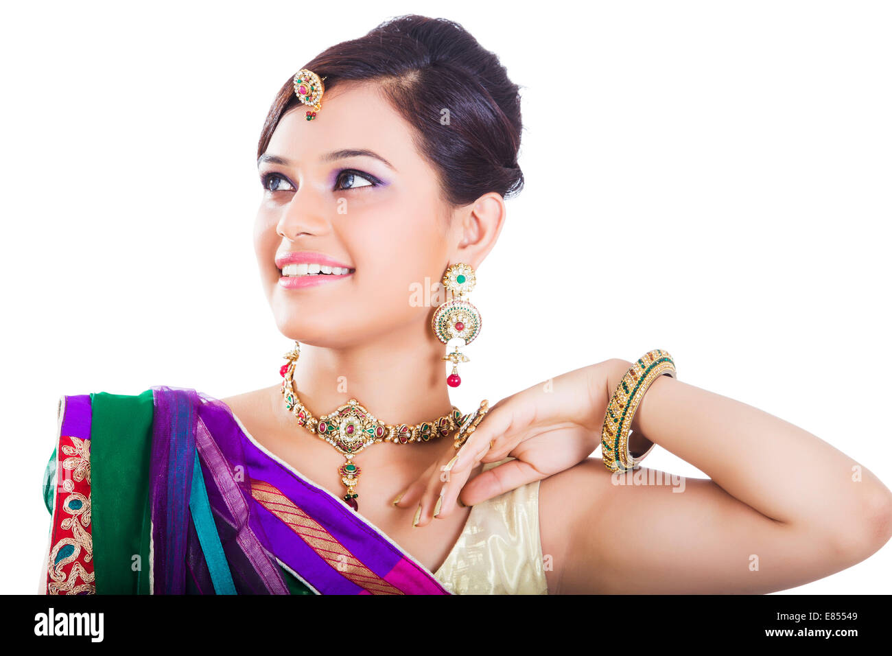 indian Beautiful Ladies Traditional Dress Stock Photo