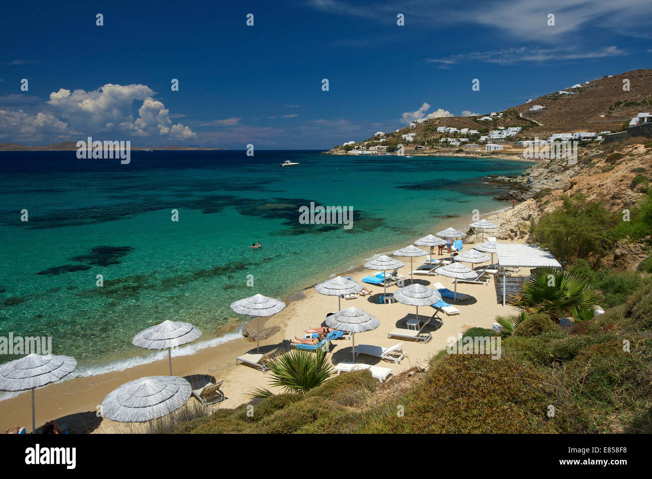 Beach in Agios Ioannis, Mykonos, Cyclades, Greece Stock Photo - Alamy
