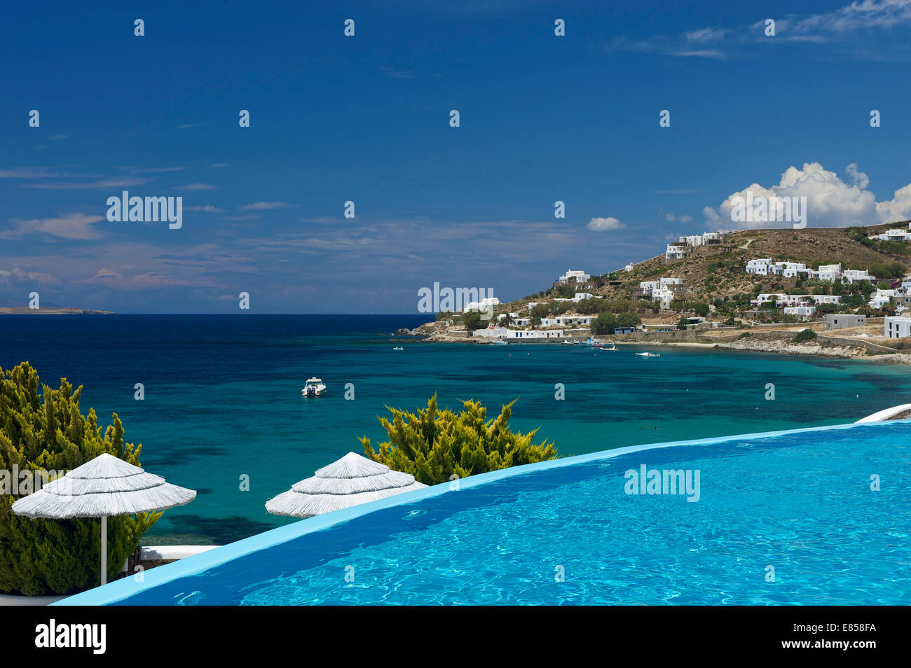 Pool of Saint John Hotel, Agios Ioannis, Mykonos, Cyclades, Greece Stock  Photo - Alamy