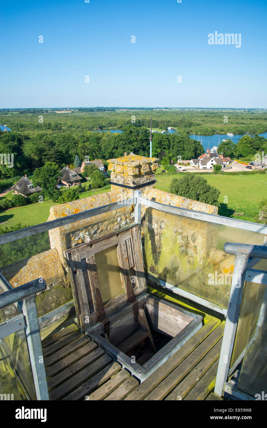 Trap door on top of st helens church, The 16th century St. Helen's church, known as 'the cathedral of the broads' Stock Photo