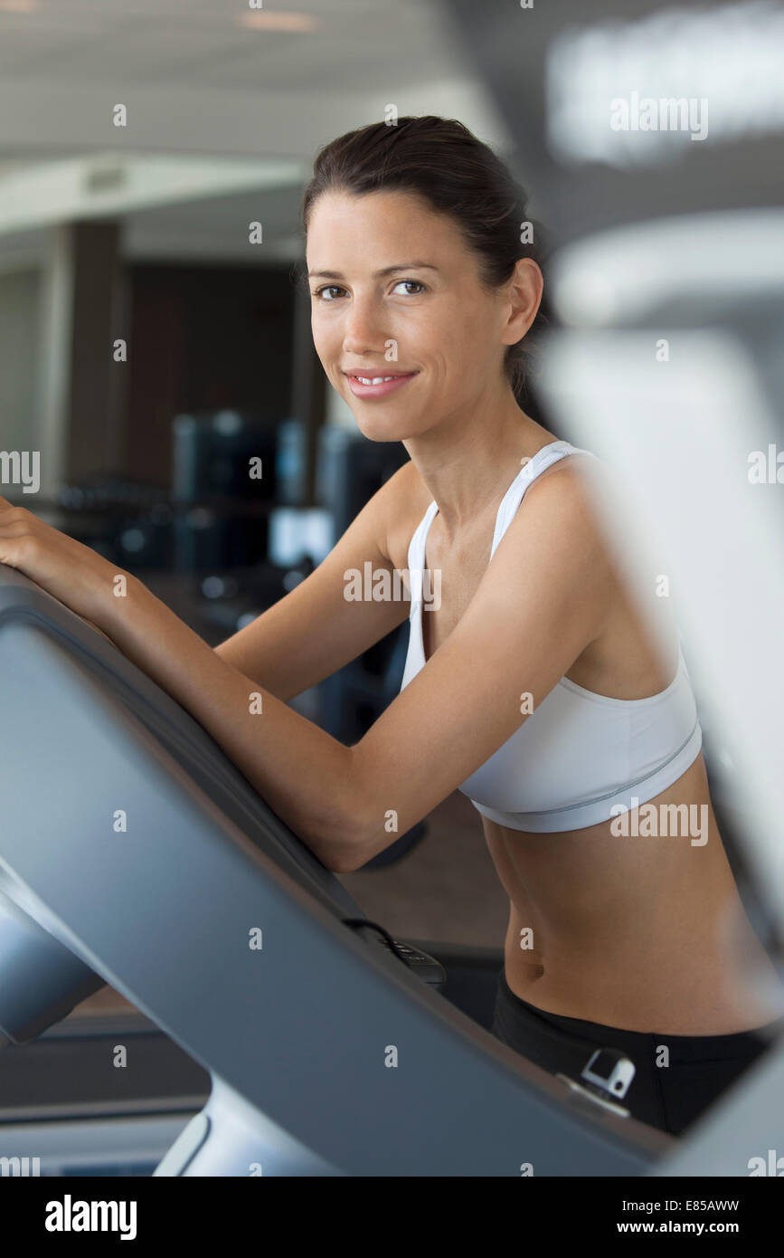 Woman exercising in health club, portrait Stock Photo - Alamy