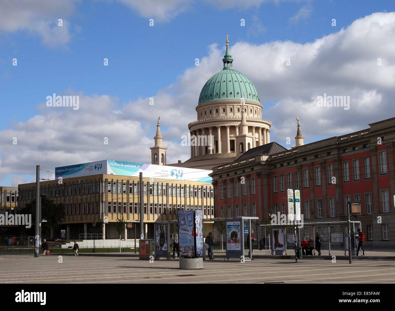 The Nikolaichurch with Highschool New Diet and Town Palace in Potsdam