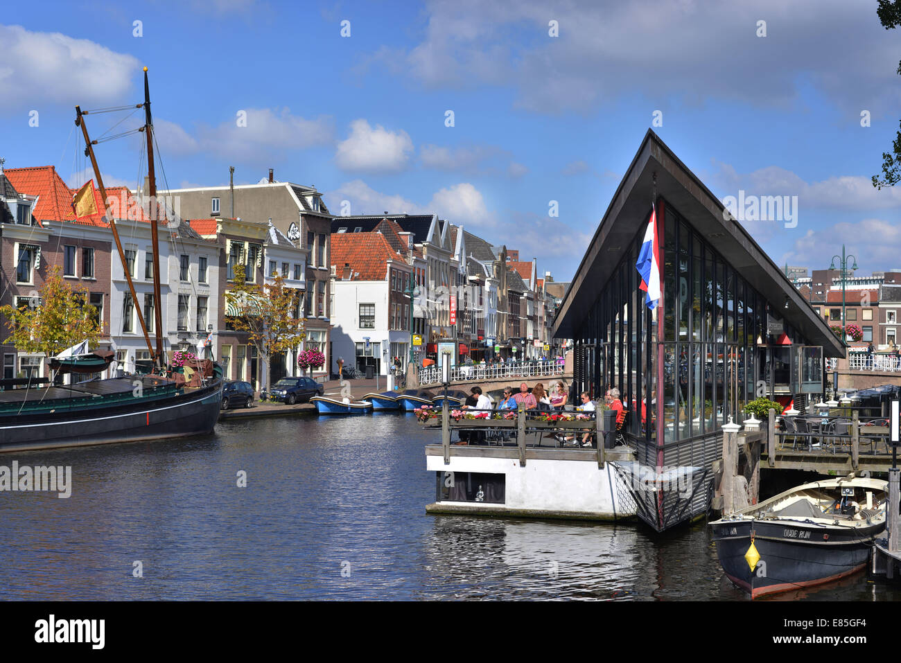 The city of Leiden is the birthplace of Rembrandt, has the oldest university in the Netherlands and is often called the “Venice of the Netherlands”. Photo: September 14, 2014. Stock Photo