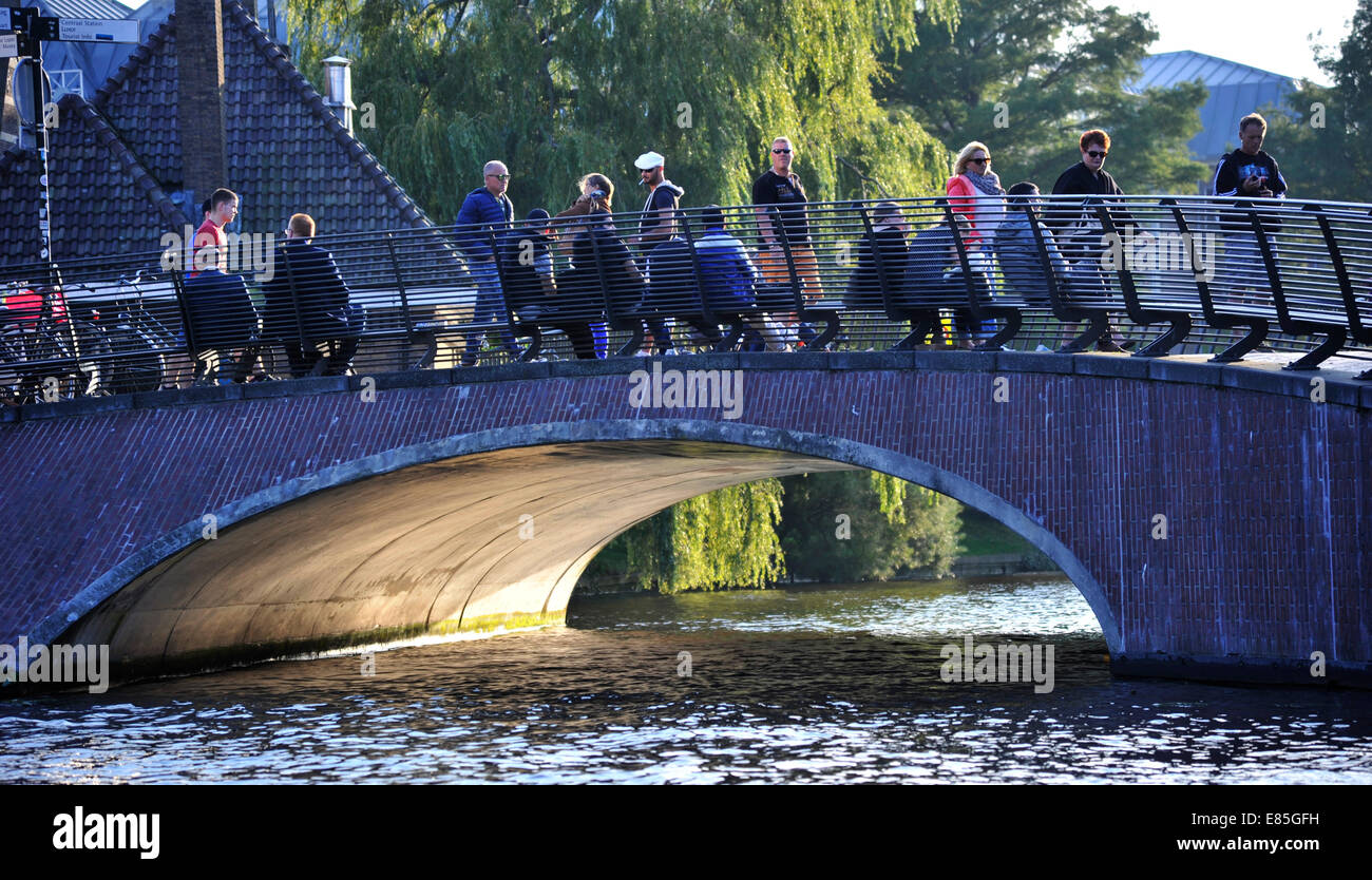 The city of Leiden is the birthplace of Rembrandt, has the oldest university in the Netherlands and is often called the “Venice of the Netherlands”. Photo: September 14, 2014. Stock Photo