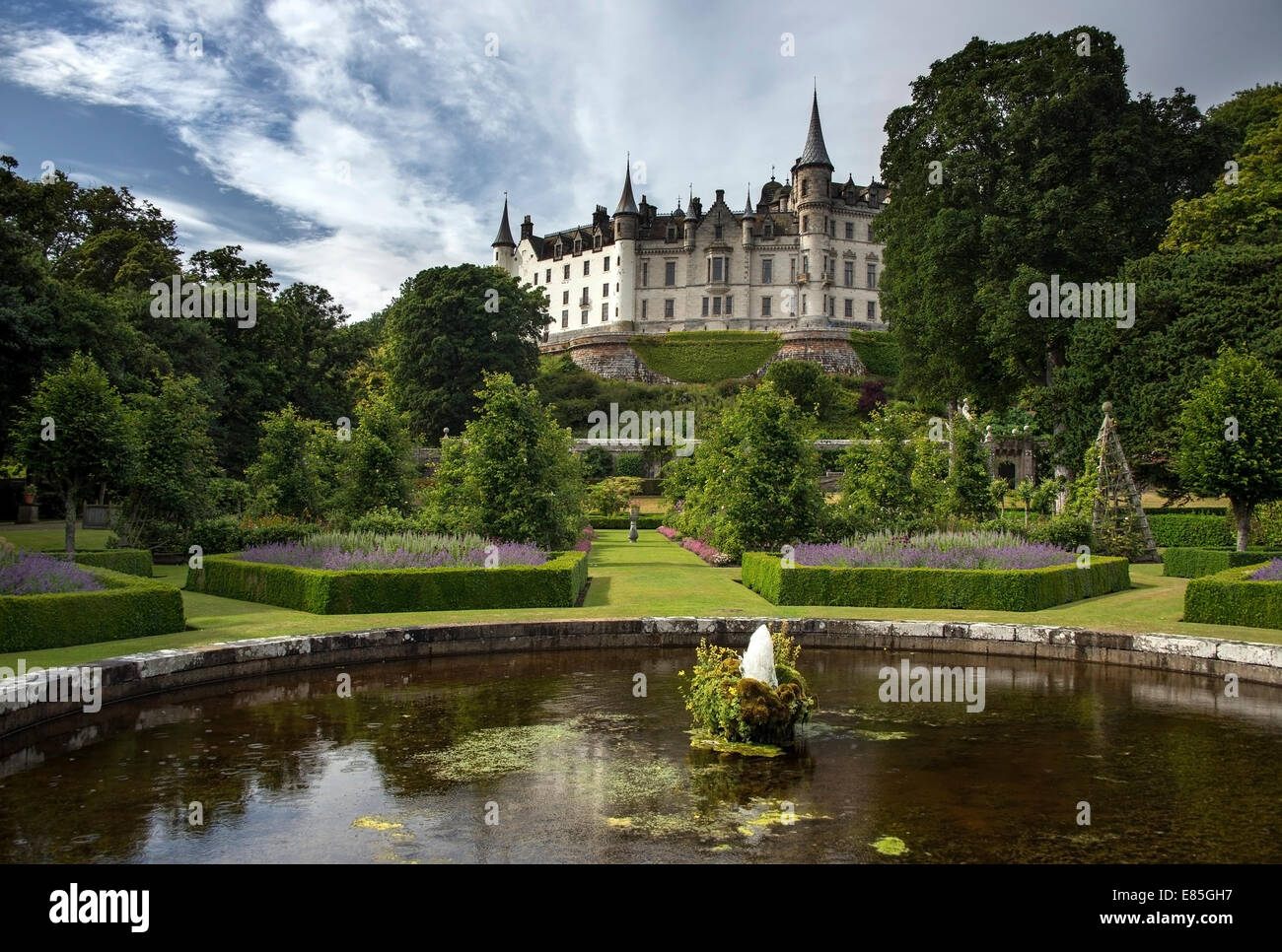 Dunrobin Castle and gardens, near Golspie, Sutherland, Highland, Scotland Stock Photo