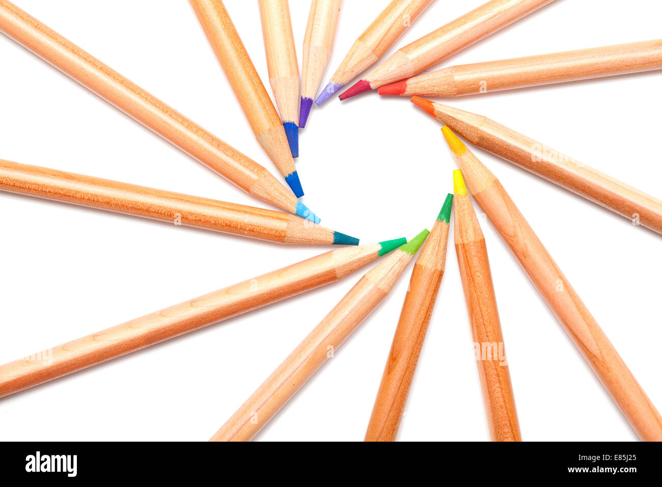 color pencils isolated on white Stock Photo - Alamy