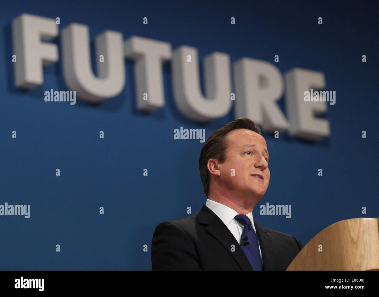 DAVID CAMERON MP PRIME MINISTER 01 October 2014 ICC BIRMINGHAM ENGLAND Stock Photo