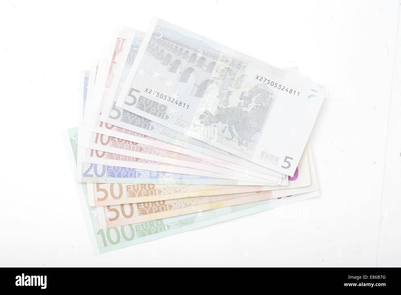 background of euros Stock Photo