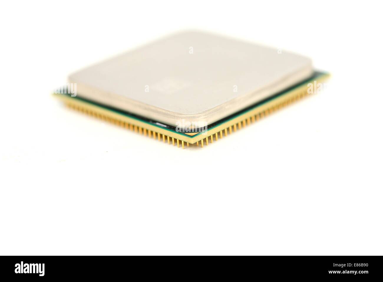 Closeup of a computer processor over a white background Stock Photo - Alamy