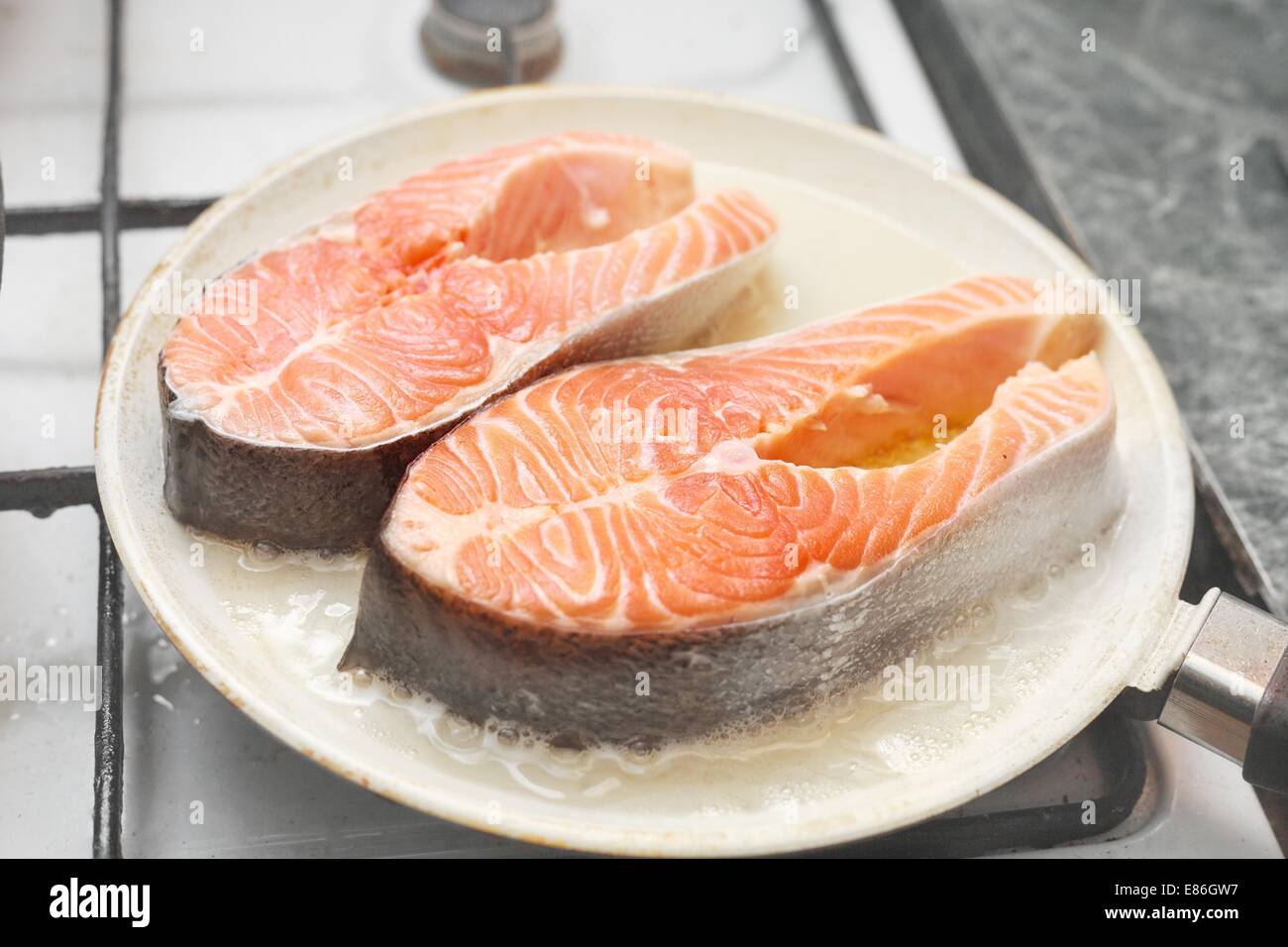 Healthy Salmon Lunch Stock Photo Alamy