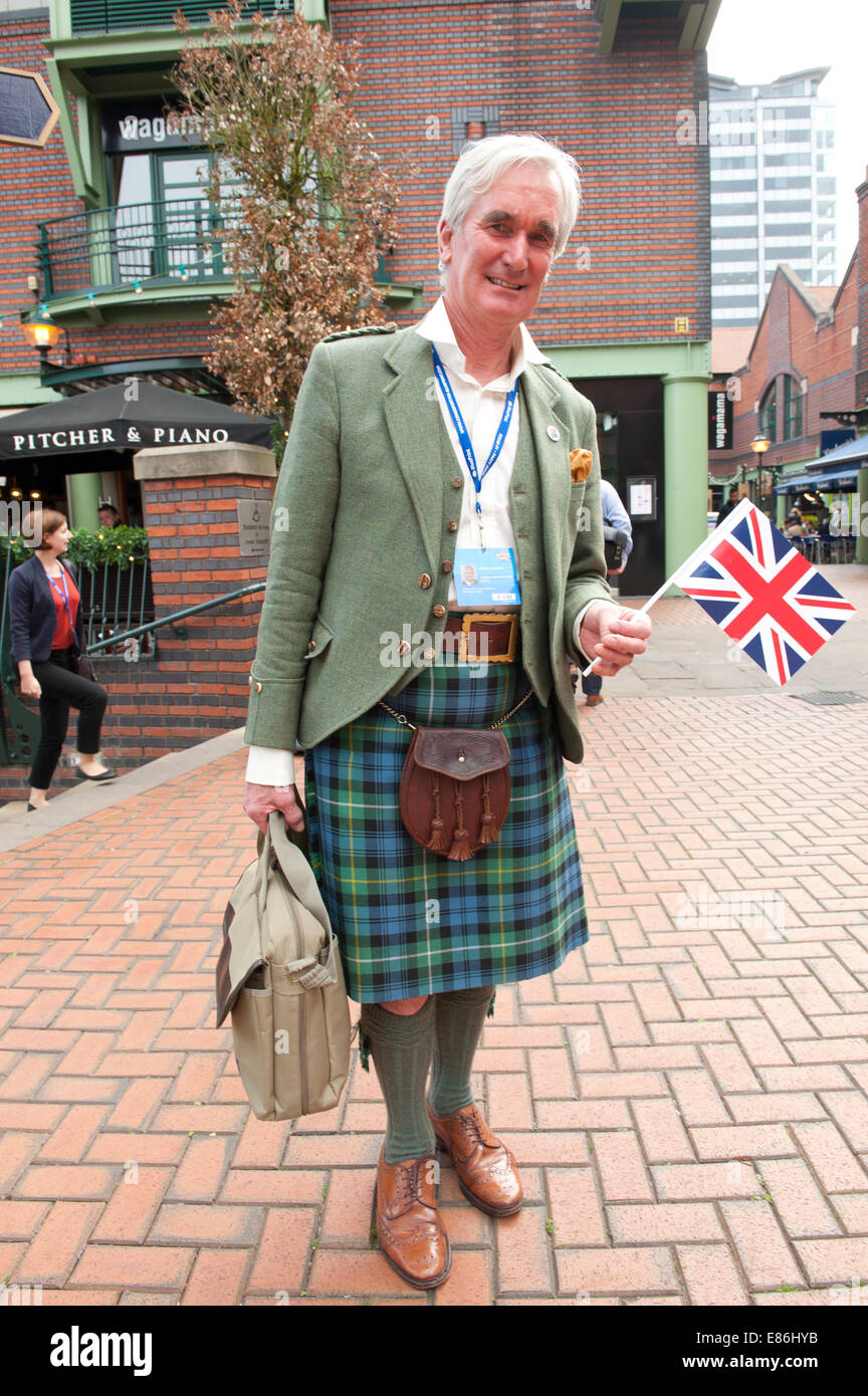 Birmingham, West Midlands, UK. 1st October, 2014. 'Alistair Campbell' candidate for Paisley and Renfrewshire South is seen leaving leaving the conference venue after David Cameron's speech on the last day of The Conservative Party Conference. Graham M. Lawrence/Alamy Live News. Stock Photo