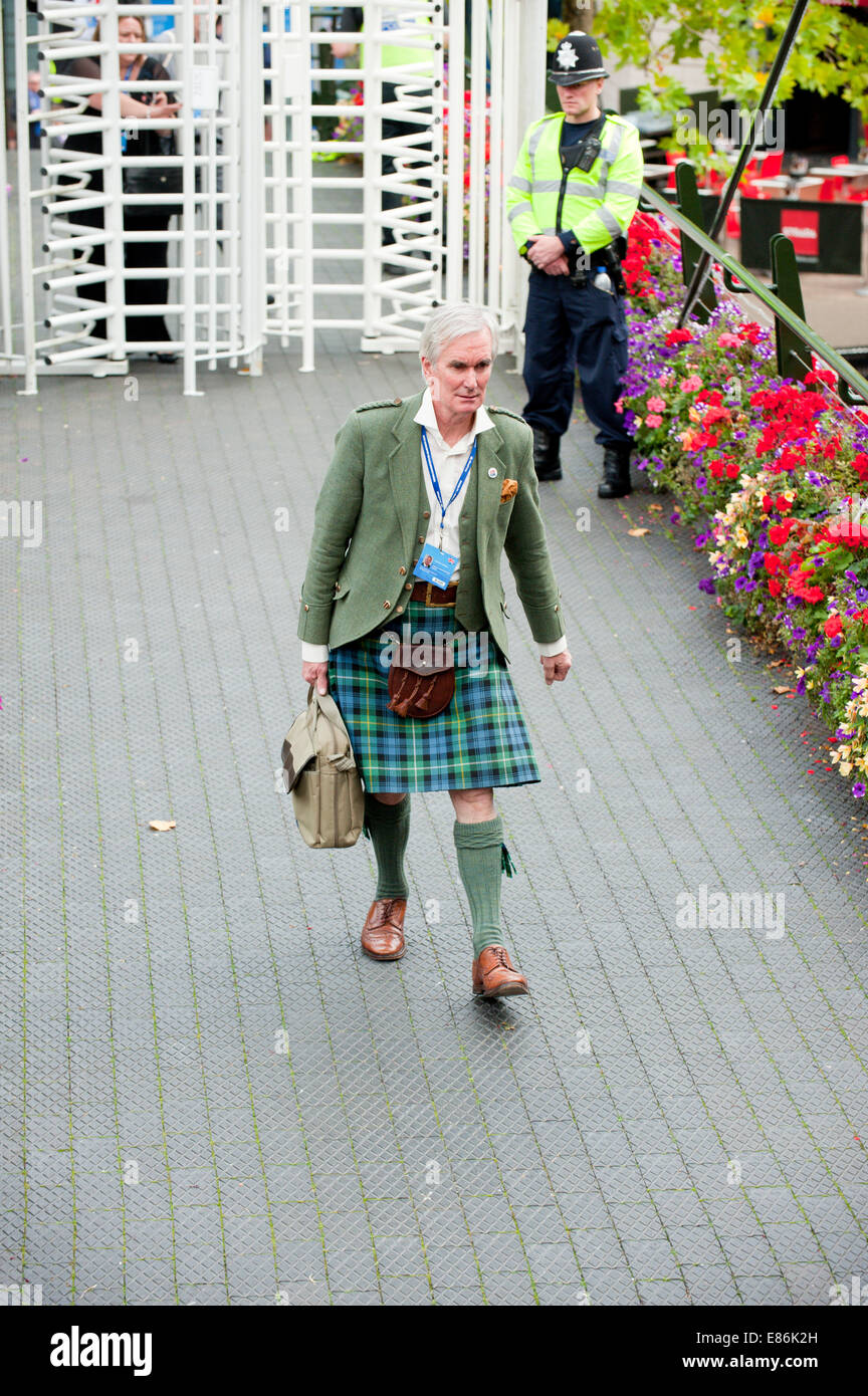 Birmingham, West Midlands, UK. 1st October, 2014. 'Alistair Campbell' candidate for Paisley and Renfrewshire South is seen leaving leaving the conference venue after David Cameron's speech on the last day of The Conservative Party Conference. Graham M. Lawrence/Alamy Live News. Stock Photo