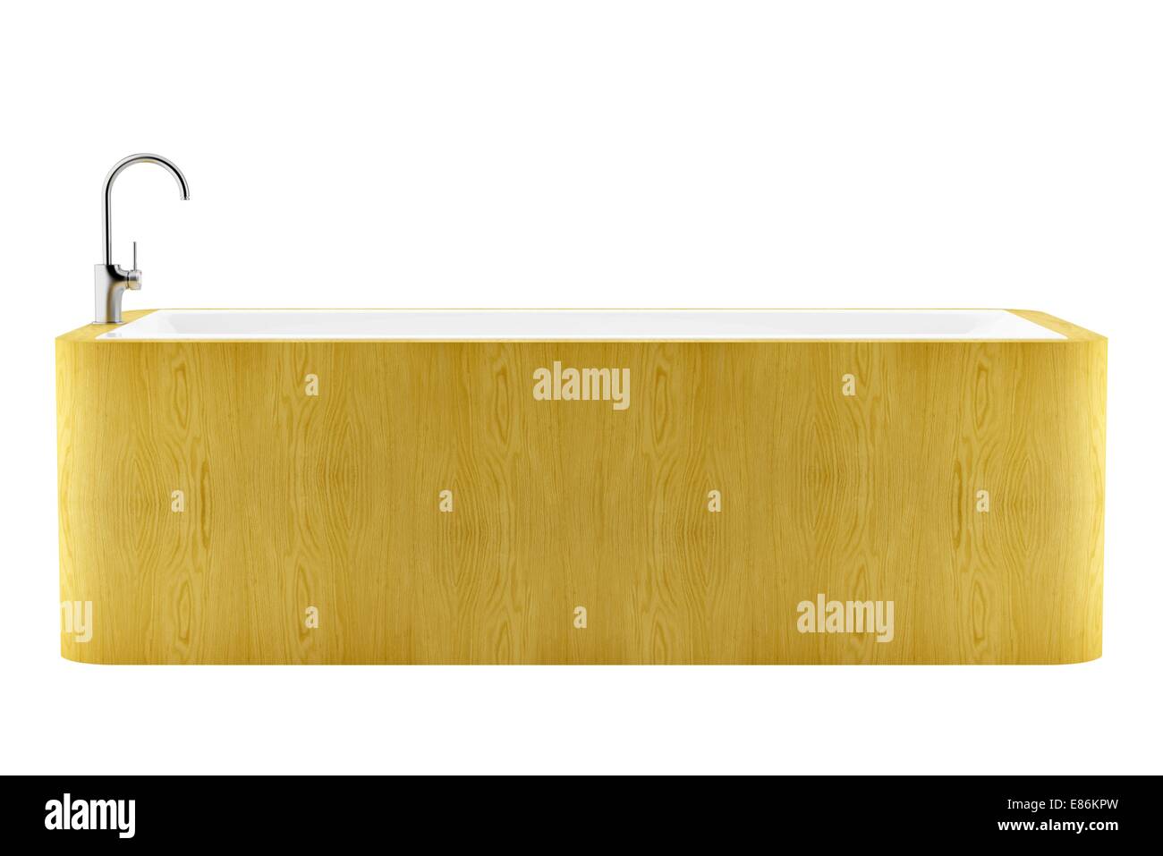 modern wooden bathtub isolated on white background Stock Photo - Alamy