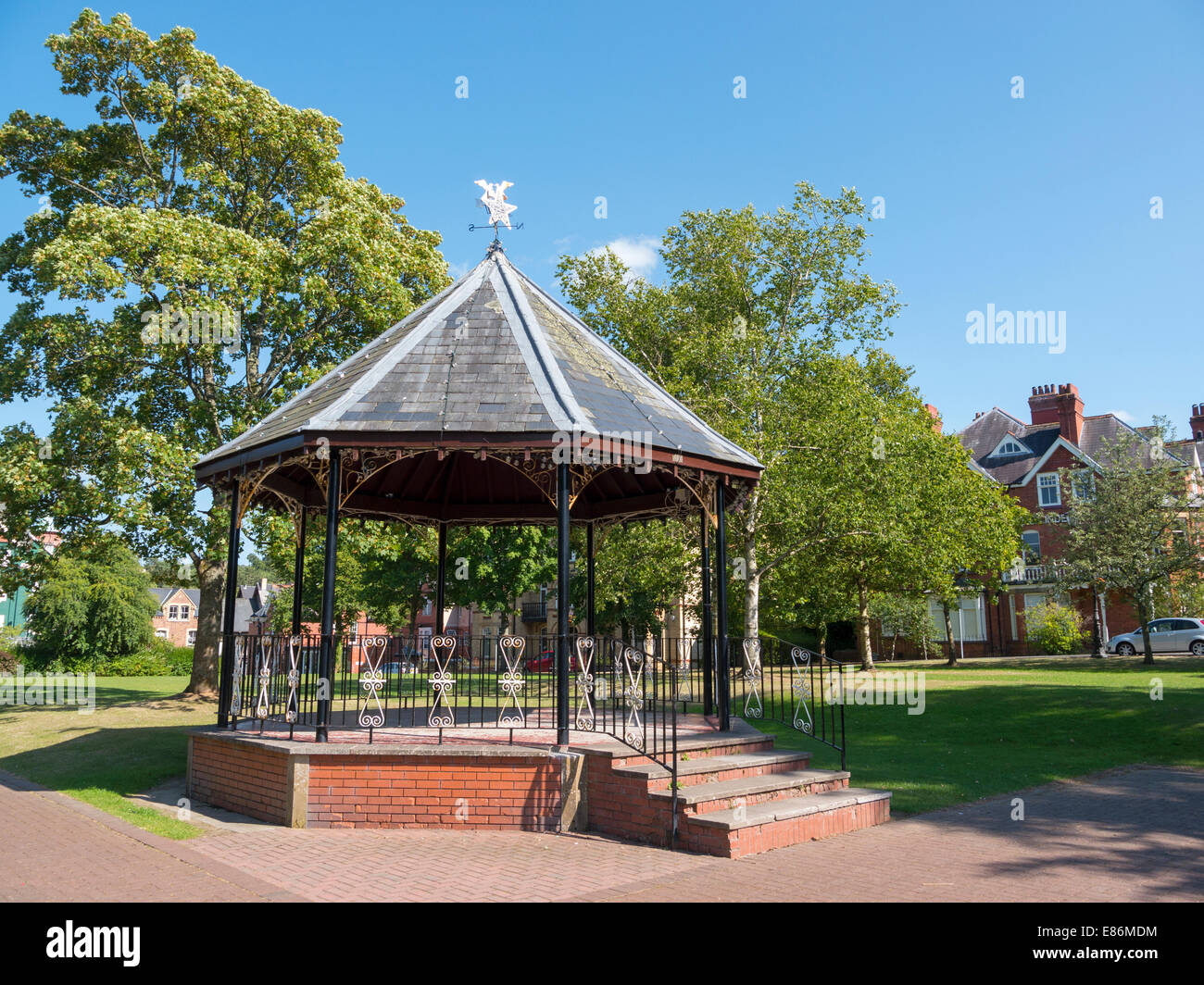 The Bandstand in Temple Gardens, Llandrindod Wells, Powys Wales. Stock Photo
