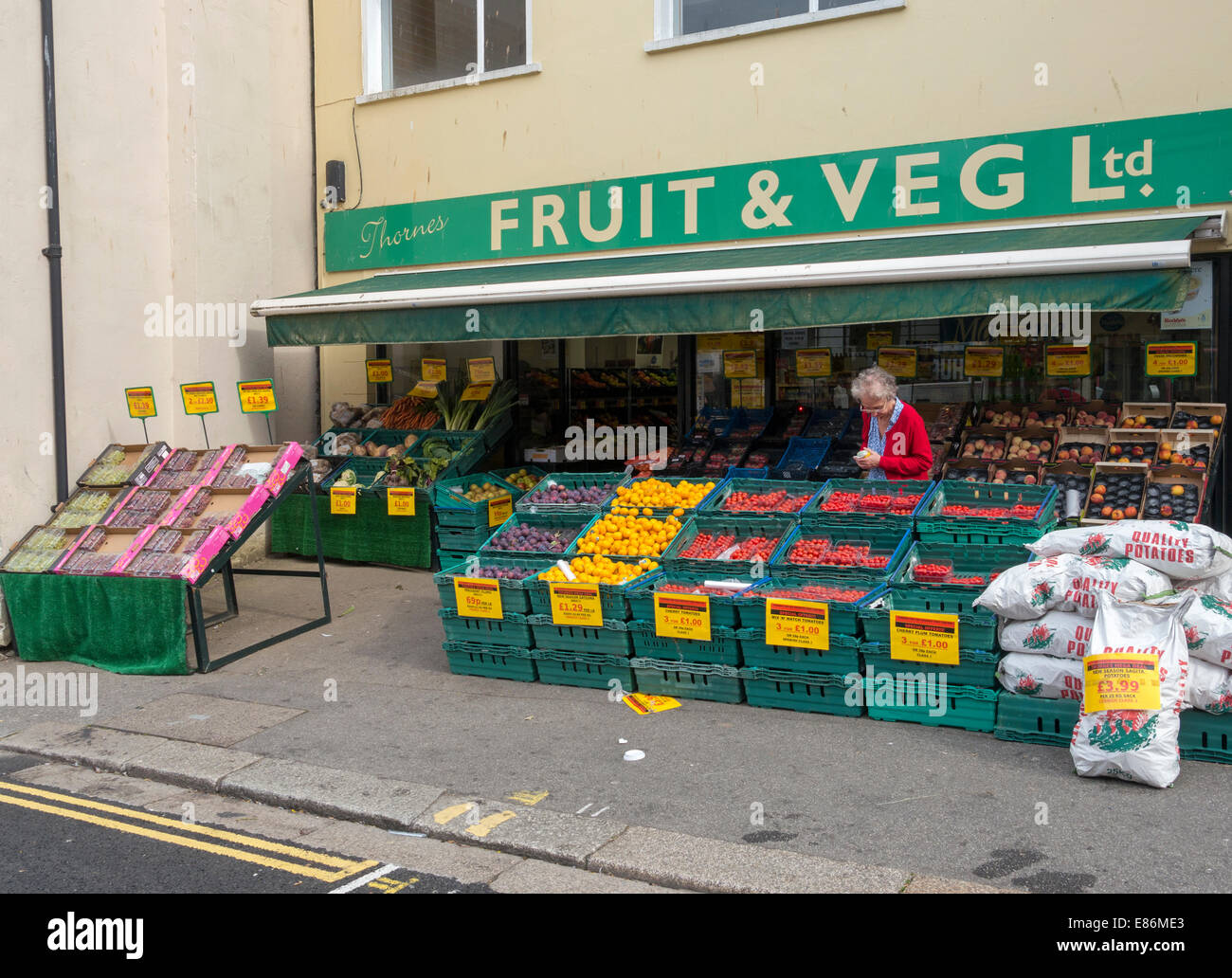 Thornes Fruit and Veg shop in Truro, Cornwall UK Stock Photo Alamy