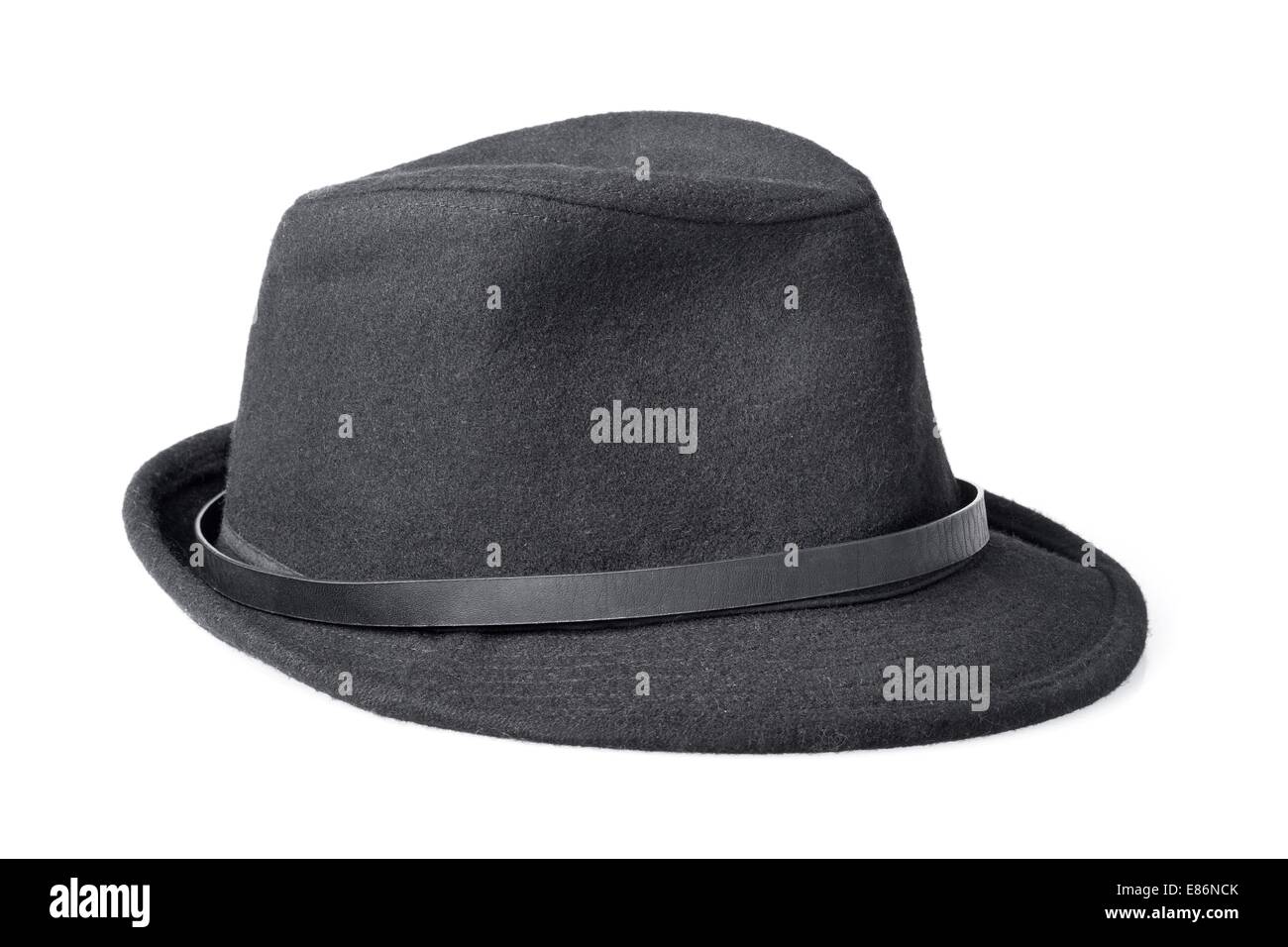 black male felt hat isolated on white background Stock Photo - Alamy