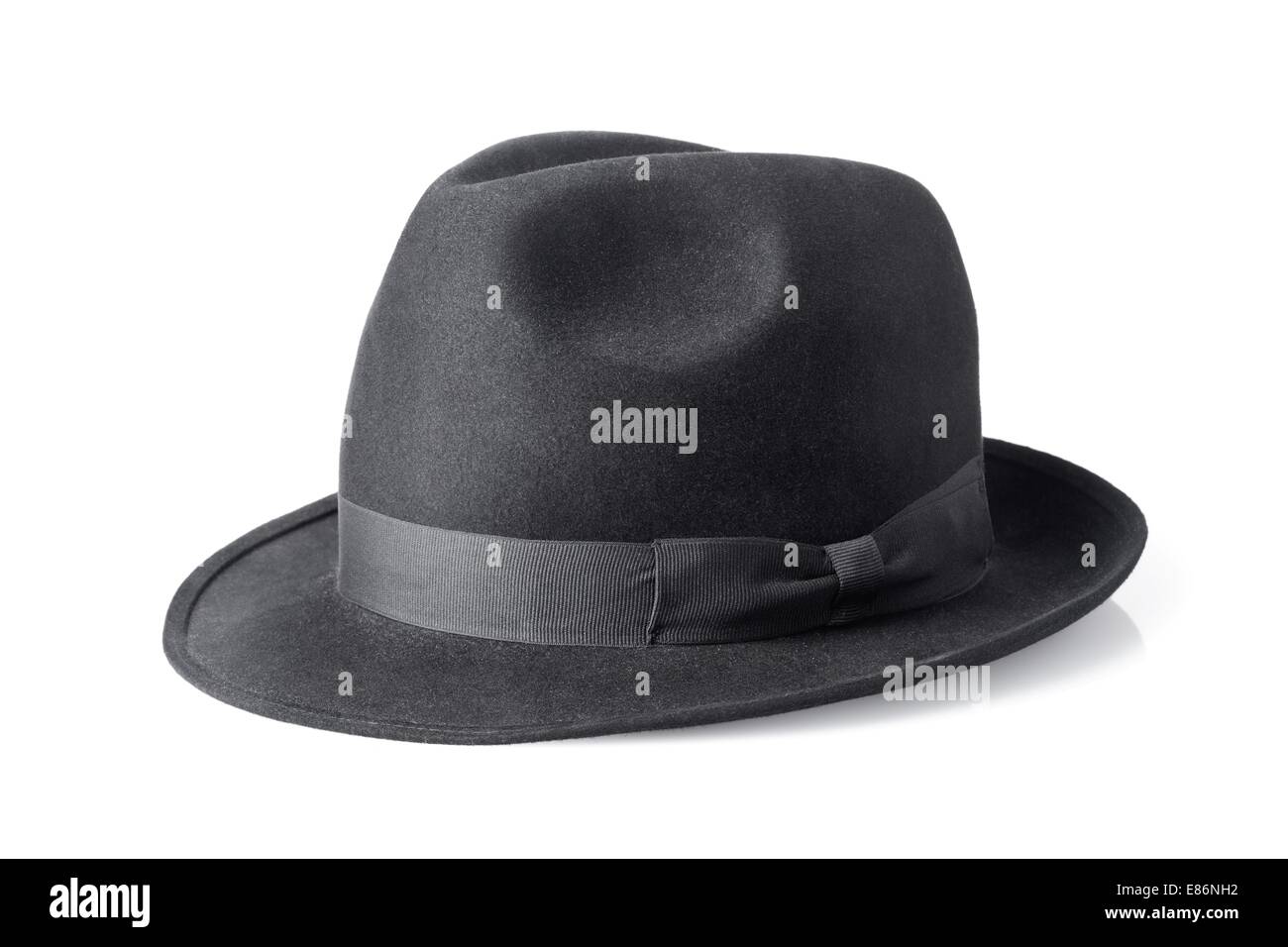 black male felt hat isolated on white background Stock Photo - Alamy